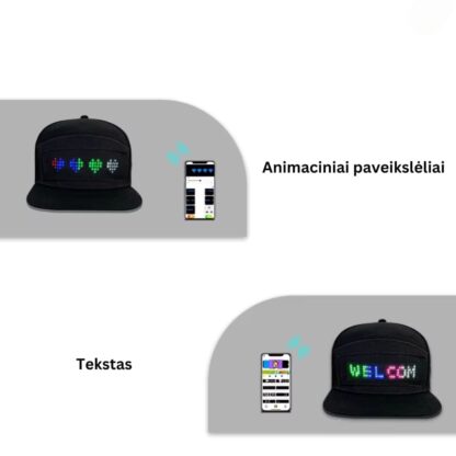 Programuojama LED Kepurė