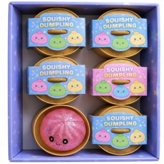 Antistresinis žaislas „Squishy Dumpling” – Blizgantis koldūnas siurprizas garintuve